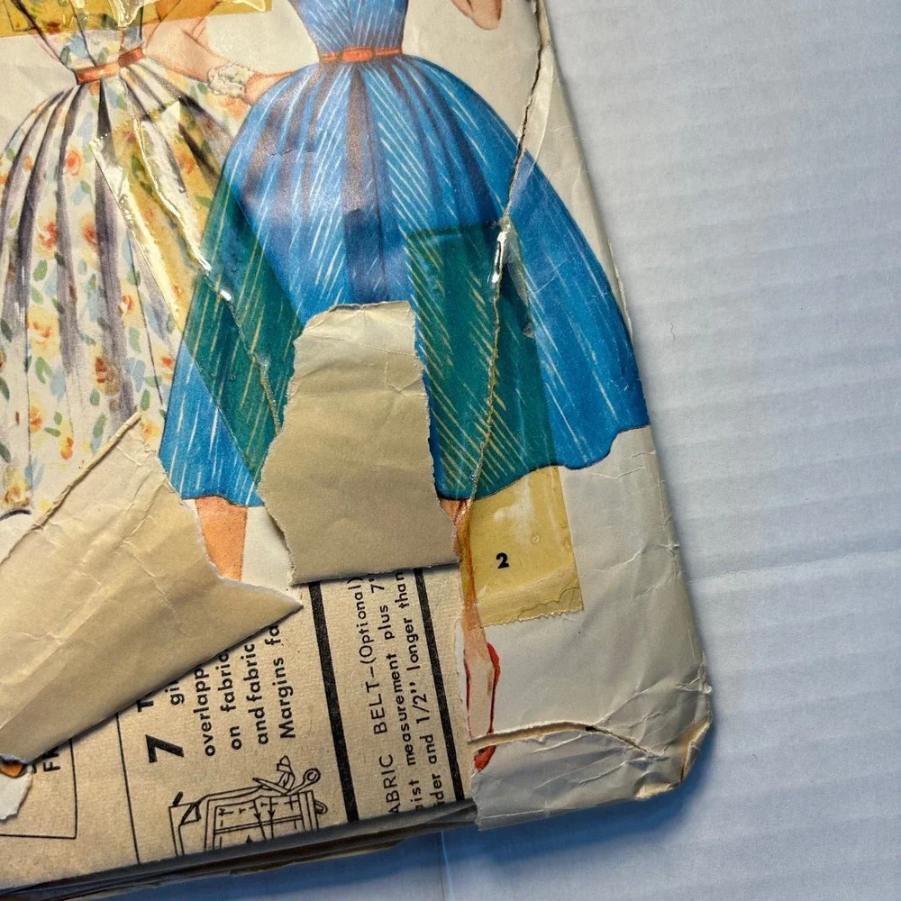 Simplicity Vintage 1950's Pattern #1081 Misses‎ Dress Detachable Collar Size 16